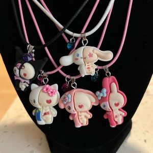 Sanrio characters cute💜 & creepy💀 handcrafted necklaces with various colors